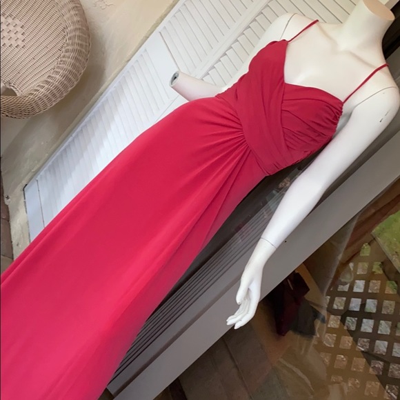 Amsale jersey bridesmaid dress g675J in poppy - Picture 4 of 8